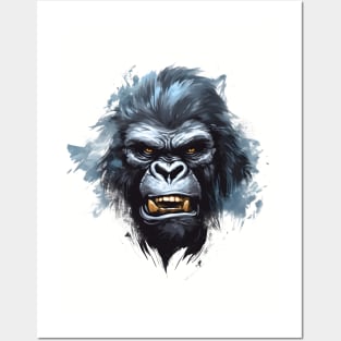 Gorilla face Posters and Art